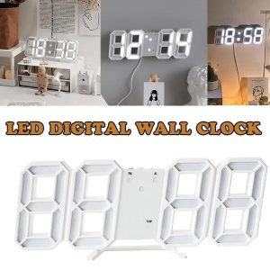 Digital Clock - 3D LED Wall Clock, Stylish & Multifunctional