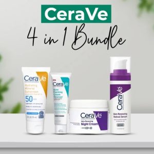 CeraVe Skincare Kit - Sunblock, Cleanser, Night Cream & Serum