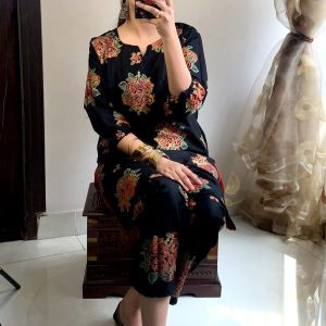 Gulaab Printed Design - 2pc Linen Suit for women