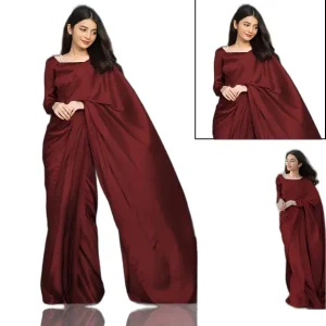 Silk Saree for Girls - Stitched with Blouse & Petticoat Included