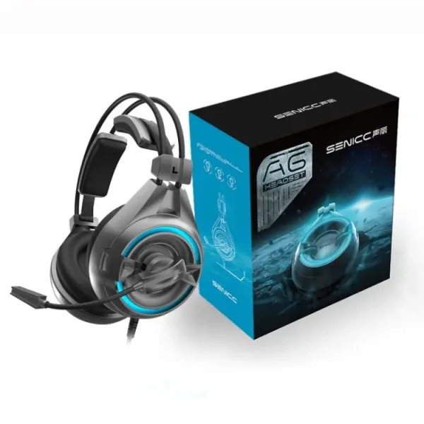 Senicc A6 Headset - USB Gaming Headset & Noise Cancellation